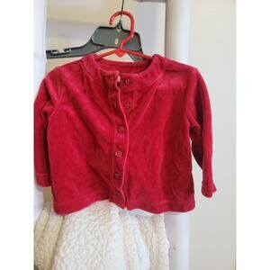 Hanna Andersson Red Velour Cardigan Sz 2